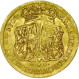 August II Mocny 1697-1733, Półdukat 1702, Lipsk.