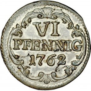 August III 1733-1763, 6 fenigów 1762, Półgrosz, Drezno.