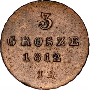 Księstwo Warszawskie, 3 grosze 1812, Warszawa.