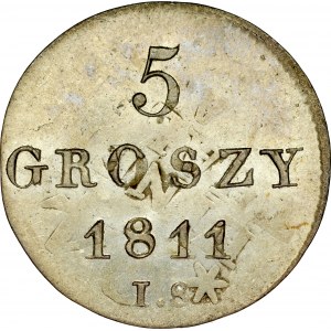 Księstwo Warszawskie, 5 groszy 1811 IS, Warszawa.