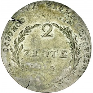 Monety z oblężenia Zamościa, 2 złote 1813, Zamość.