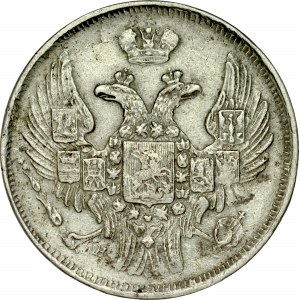 Zabór Rosyjski, 15 kopiejek 1 złoty 1839, Petersburg, RR.