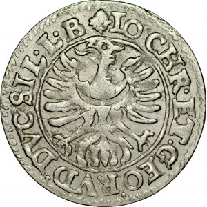 Śląsk, Księstwo Legnicko-Brzesko-Wołowskie, Jan Chrystian i Jerzy Rudolf 1603-1621, 3 krajcary 1615, Złoty Stok.