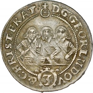 Śląsk, Księstwo Legnicko-Brzesko-Wołowskie, Jerzy III Brzeski, Ludwik IV i Chrystian Wołowsko-Oławski 1639-1663, 3 krajcary 1656, Brzeg.