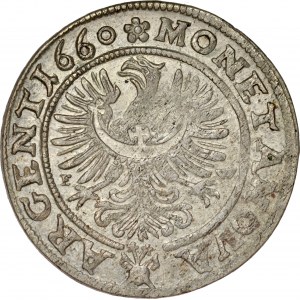 Śląsk, Księstwo Legnicko-Brzesko-Wołowskie, Jerzy III Brzeski 1654-1664, 3 krajcary 1660, Brzeg.