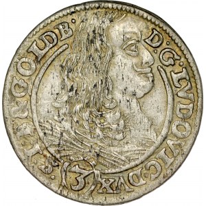 Śląsk, Księstwo Legnicko-Brzesko-Wołowskie, Ludwik 1653-1663, 3 krajcary 1661, Brzeg.