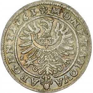 Śląsk, Księstwo Legnicko-Brzesko-Wołowskie, Ludwik 1653-1663, 3 krajcary 1661, Brzeg.