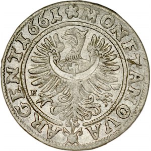 Śląsk, Księstwo Legnicko-Brzesko-Wołowskie, Chrystian 1639-1672, 3 krajcary 1661, Brzeg.
