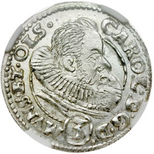 Śląsk, Księstwo Ziębicko-Oleśnickie, Karol II 1587-1617, 3 krajcary 1612, Oleśnica.