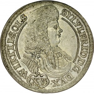 Śląsk, Księstwo Wirtembersko-Oleśnickie, Sylwiusz Fryderyk 1668-1697, XV krajcarów 1675, Oleśnica.