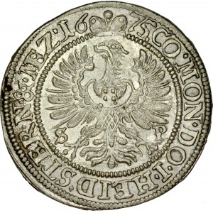 Śląsk, Księstwo Wirtembersko-Oleśnickie, Sylwiusz Fryderyk 1668-1697, 3 krajcary 1675, Oleśnica.