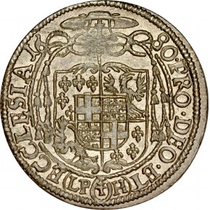 Śląsk, Księstwo Nyskie Biskupów Wrocławskich, Fryderyk Heski 1671-1682, 3 krajcary 1680, Nysa.
