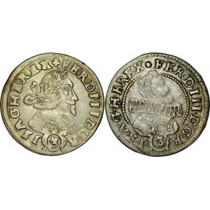 Śląsk, Ferdynand III 1637-1657, 3 krajcary 1639, 1642, Kłodzko.