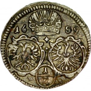 Śląsk, Leopold I 1657-1705, ½ krajcara 1689, Opole.