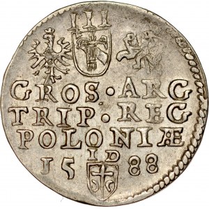 Zygmunt III 1587-1632, Trojak 1588, Olkusz.