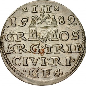 Zygmunt III 1587-1632, Trojak 1589, Ryga.