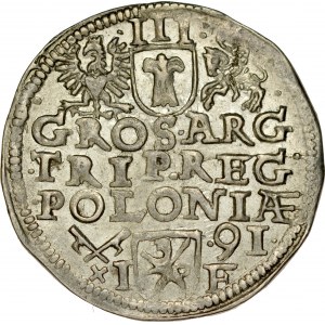 Zygmunt III 1587-1632, Trojak 1591, Poznań.