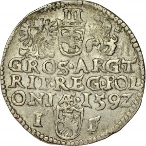 Zygmunt III 1587-1632, Trojak 1592, Olkusz.