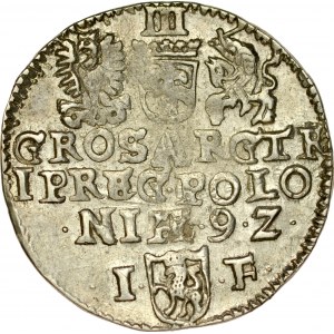 Zygmunt III 1587-1632, Trojak 1592, Olkusz.