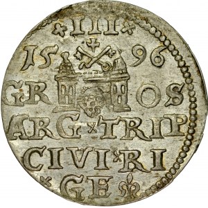 Zygmunt III 1587-1632, Trojak 1596, Ryga.
