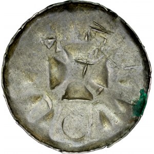 Denar krzyżowy XI w., Av.: Krzyż grecki, jednostronny.