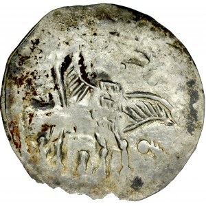 Bolesław IV Kędzierzawy 1146-1173, Denar, Av.: Książę z mieczem, Rv.: Gryf.