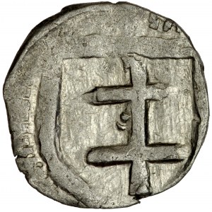 Jadwiga i Władysław Jagiełło 1386-1399, Denar, Wschowa, Av.: Orzeł piastowski, Rv.: Podwójny krzyż w tarczy.