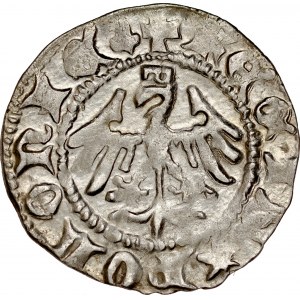 Władysław Jagiełło 1386-1434, Półgrosz, Kraków, Av.: Korona, pod nią litera N, Rv.: Orzeł jagielloński.