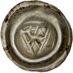 Pomorze Wschodnie, Sambor II 1217-1278, Brakteat guziczkowy, Pomorze Gdańskie, Av.: Gryf na tarczy, RR.