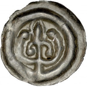  Pomorze Wschodnie, Świątopełk II Wielki 1217-1266, Brakteat guziczkowy, Pomorze Gdańskie, Av.: Lilia z gałązką, RR.