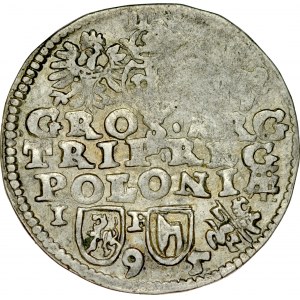 Zygmunt III 1587-1632, Trojak 1595, Lublin, Topór, RR.