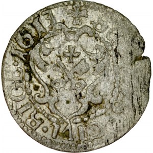 Zygmunt III 1587-1632, Szeląg 1613, Ryga, RRR.
