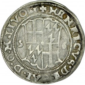 Zakon Kawalerów Mieczowych, Henryk von Galen 1551-1557 i Wilhelm von Brandenburg 1551-1556, 1/2 marki 1556, Ryga.