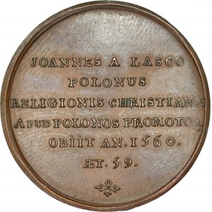Medal ze suity autorstwa Jean Dassier, poświęconej wybitnym działaczom reformacji, Jan Łaski.