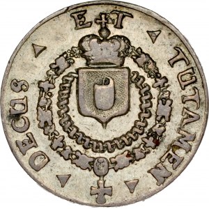 Medalik autorstwa Jana Leherra wybity w 1675 roku z okazji nadania królowi francuskich orderów Św. Ducha i Św. Michała.