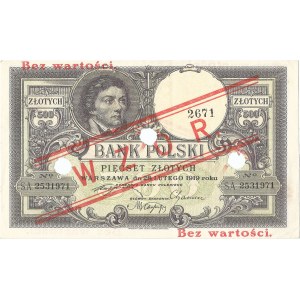 500 złotych 28.02.1919, seria S.A. 2531971, WZÓR.