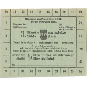 Karta żywnościowa, Bydgoszcz, maj/czerwiec 1920.
