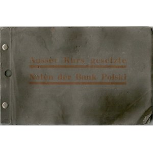 Album przygotowany przez niemieckie władze okupacyjne zawierające wycofane banknoty II RP. Na okładce napis: Ausser Kurs gesetzte Noten der Bank Polski.