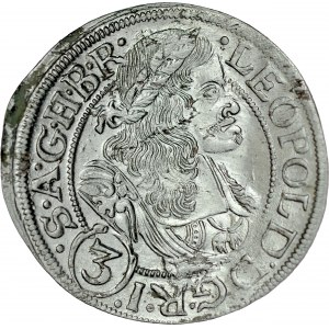 Śląsk, Leopold I 1657-1705, 3 krajcary 1668, Wrocław.