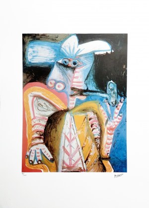 Pablo Picasso (1881 - 1973), Personnage a la pipe , litografia, edycja 90/200