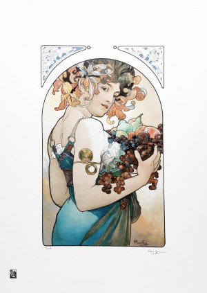 Alfons Mucha (1860 - 1939), Owoce, litografia (edycja 51/100)