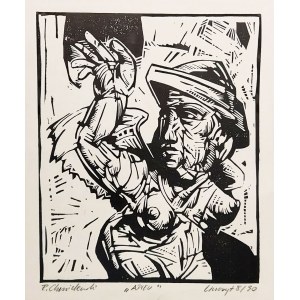 R. Chmielewski, Adieu, linocut (8/30 edition),