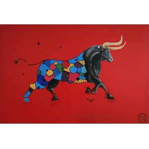 Dominika RADOMSKA (b. 1986), Next, from the series: , Bulls on the red carpet, 2024