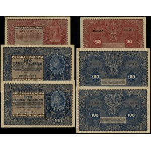 Polska, zestaw 3 banknotów, 23.08.1919