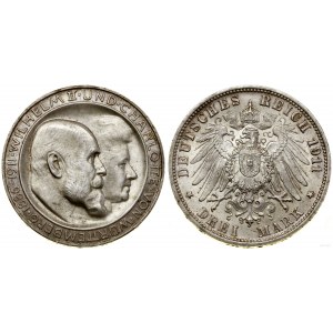 Niemcy, 3 marki, 1911 F, Stuttgart