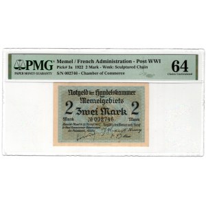Lithuania, Memel (Klaipeda), 2 marks 1922
