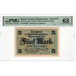 Lithuania, Memel (Klaipeda), 5 marks 1922