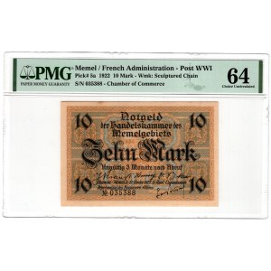Lituanie, Memel (Klaipeda), 10 marques 1922