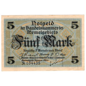 Lithuania, Memel (Klaipeda), 5 marks 1922