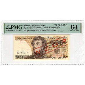 People's Republic of Poland, 500 zloty 1976, MODEL - No 0143*, AF 0000000 series
